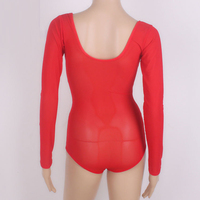 Combinaison en maille transparente sexy à manches longues avec bouton pour la danse du ventre, chemisiers de base pour femmes