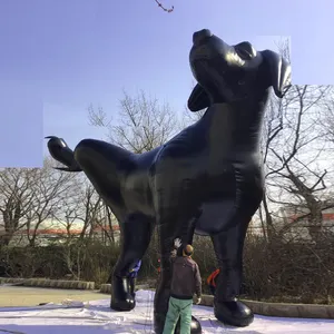 顶级品质充气站立黑狗艺术雕像事件装饰充气狗