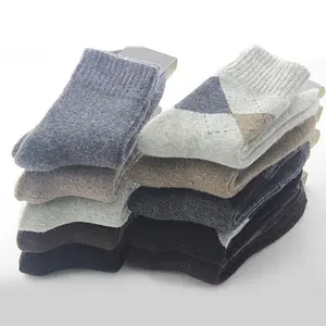 10 Màu Xám Argyle Ngoài Trời Kited Dày Phi Hành Đoàn Mens Kinh Doanh Merino Len Vớ