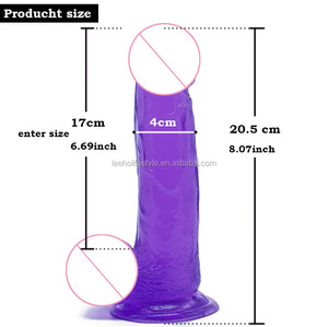 Gode en cristal flexible Jelly Realistic Suction Dong faux pénis 20cm - Product Image 1