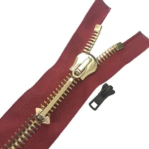 Wholesale High Quality Hot Sales Fancy 15# Giant Metal Zipper With Large Gold Metal Teeth