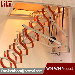 Modern Ontworpen Automatische Indoor Intrekbare Zoldertrap Lift <span class=keywords><strong>Super</strong></span> <span class=keywords><strong>Ladder</strong></span> Met Telescopische En Opvouwbare Stalen Kenmerken - Product Image 4