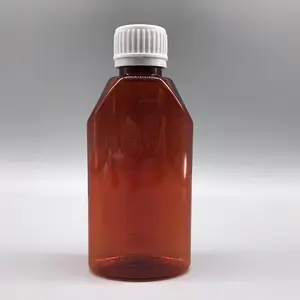 Pharma verpakking Lege 5 oz 150 ml platte plastic tamper proof cap siroop fles voor hoest vloeistof