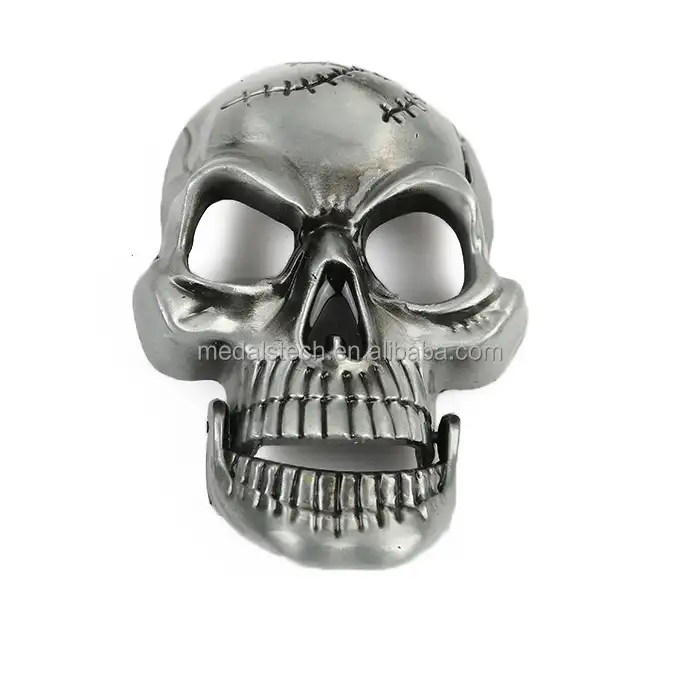 Groothandel custom made 2D/3D schedel gesp in zinklegering