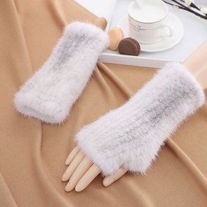 <span class=keywords><strong>Luxe</strong></span> Opéra Partie Chaud Demi Doigt Femmes Hiver Réel Fourrure De Vison Gants Mitaines - Product Image 2
