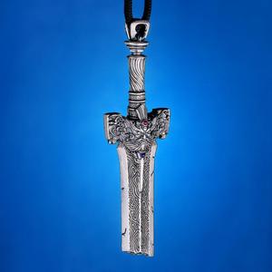 KRKC & CO colgante Medieval espada rota de oro blanco de Hip Hop - Product Image 2