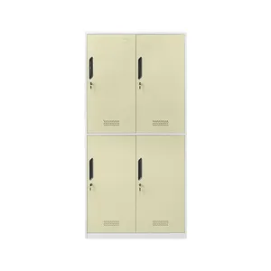 wholesale 4 steel compartment clothes locker metal storage amoires fireproof wardrobe