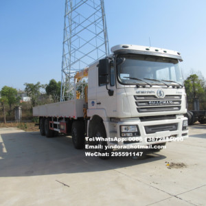 Shacman 8x4 12 375hp 8m شقة شاحنة رفع هيدروليكي شاحنة بذراع تليسكوبي رافعة 14 طن 16 طن - Product Image 6