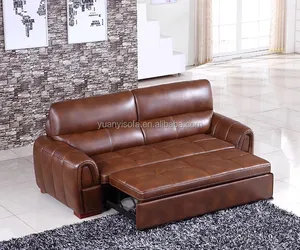 YB2227 Sofa Kulit Kualitas Tinggi, Mekanisme Tempat Tidur dan Sofa Desain Modern Multifungsi