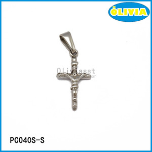 Olivia diseño simple blanco jesús <span class=keywords><strong>cristo</strong></span> <span class=keywords><strong>cruz</strong></span> colgante <span class=keywords><strong>de</strong></span> acero inoxidable - Product Image 2