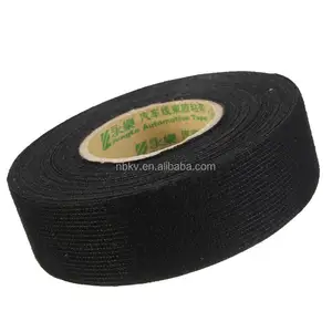 Résistant à la chaleur automobile noir adhésif noir fil tissu enduit fibre polaire tissu fil faisceau gaffer bande
