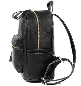 Donne Zaino Borsa DELL'UNITÀ di ELABORAZIONE del Cuoio di Disegno Semplice Daypack Casual Scuola di Moda Zaino per le <span class=keywords><strong>Ragazze</strong></span> Nero - Product Image 5