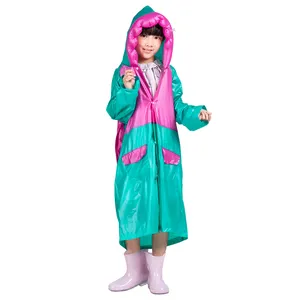 Manteau de pluie Long pour enfants, vêtements de pluie élégants pour étudiants, impression de Logo personnalisé 100%, PVC imperméable, bon marché