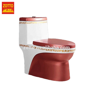 Venta Directa precio <span class=keywords><strong>ronda</strong></span> s trampa piso montado cerámica WC inodoro rojo inodoro con alta calidad - Product Image 1