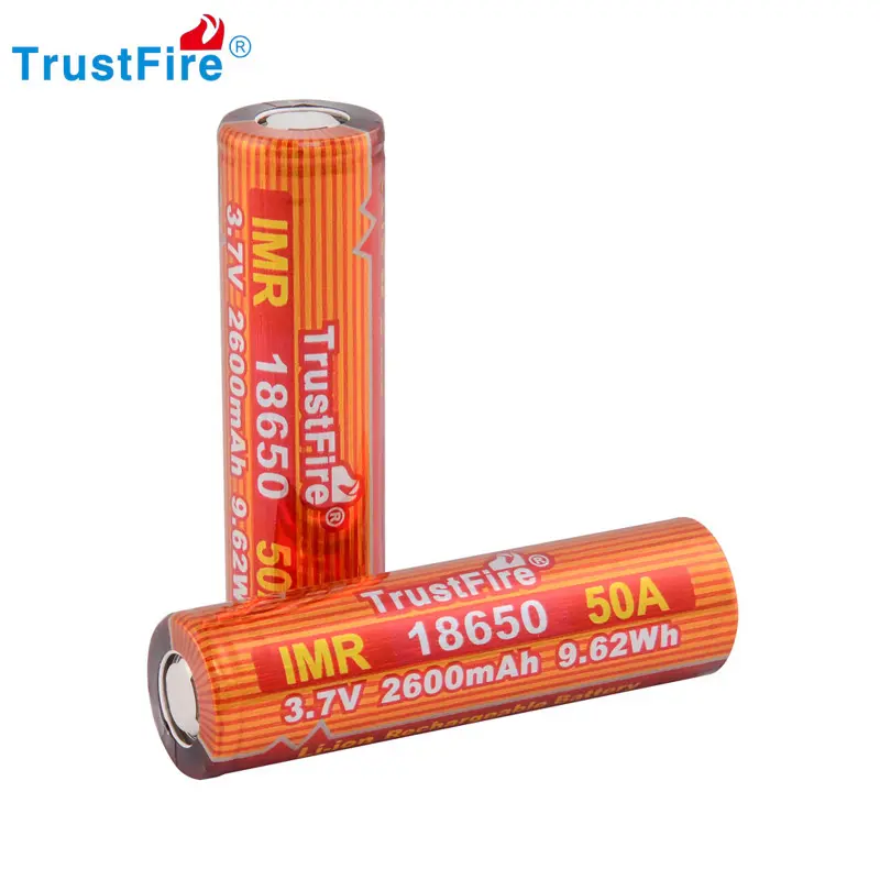 TrustFire IMR 18650 2600mAh 50A 3.7V en hızlı şarj edilebilir Li-ion pil