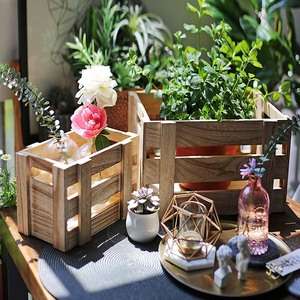 Caisse de rangement décorative en bois, lot de 3 bois naturel, parfait pour un arrangement Floral, un salon ou un mariage Vintage - Product Image 2