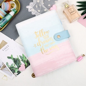 Hoàn Hảo Quà Tặng Bơm Lại Sinh Viên A6 A5 Màu Sắc Đầy Đủ In Vàng Foiling PU Da Nhật Ký Máy Tính Xách Tay Bìa Chương Trình Tổ Chức - Product Image 3