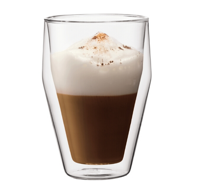 Glass Coffee Cup Heat Resistant Double Wall Glass Cappuccino Latte Cup Mug Handmade Double Wall