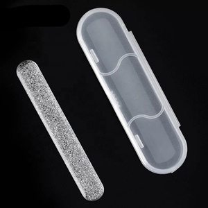 Özel etiket temperli cam tırnak dosyaları, glitter toz nano kristal tırnak shiners, pembe nano tırnak cilalı shiners plastik durumda - Product Image 2