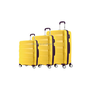 Bagasi Pabrik Pasokan 3 Sepotong PP Spinner Roda Super Light Hard <span class=keywords><strong>Case</strong></span> Tangan Kota Tren Travel <span class=keywords><strong>Trolley</strong></span> Luggage Set - Product Image 5