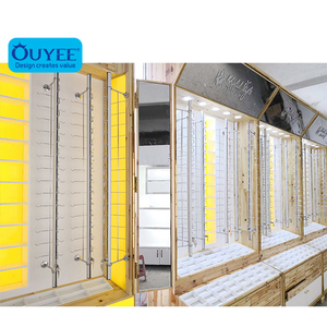 Thiết Kế độc đáo Khóa Kính Mát Hiển Thị Tầng Khung Kính Hiển Thị Đứng Gỗ Rắn Thanh Hiển Thị Kính cho Cửa Hàng Quang Học - Product Image 5