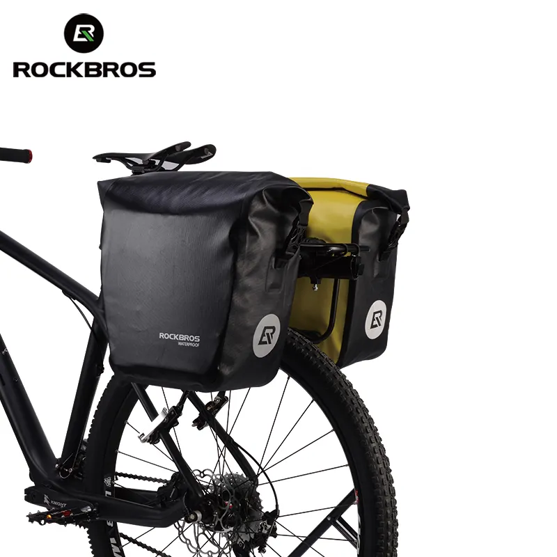 ROCKBROS Tas Belakang Sadel Sepeda Tahan Air, Tas Pannier Bepergian Bersepeda untuk Sepeda 1 Buah/Kotak Warna 1 Buah