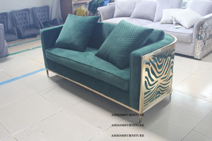 <span class=keywords><strong>Dubai</strong></span> Mewah Kelas Atas 7 Tempat Duduk Nordic Beludru Italia Bentuk L Bagian Sofa dan Kursi - Product Image 3