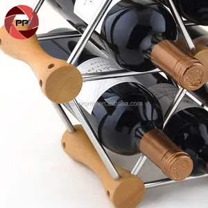 Wholesale Hexagon Shape Wooden Wine Holder For 6 Bottles