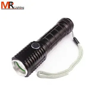 Super bright Waterproof Rechargeable LED Torch Light Tactical Flashlight with Mountain Buckle