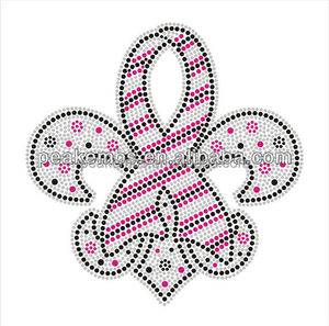 <span class=keywords><strong>Fluer</strong></span> De Lis transfert avec ruban rose fer sur strass Designs - Product Image 2