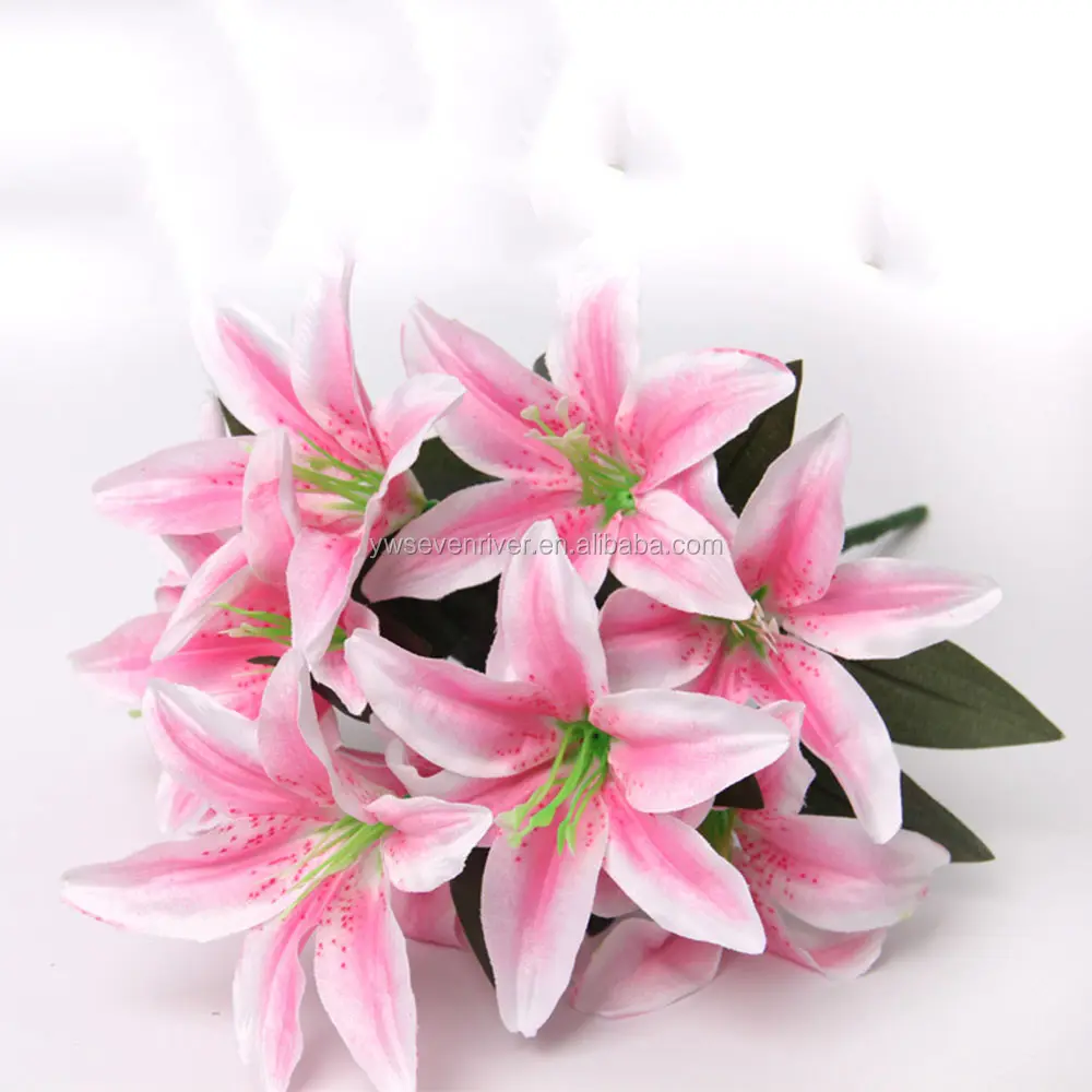 シミュレーションユリ10ヘッド香水ユリシルクフラワー人工結婚式の家の装飾虎の花