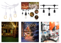 Guirlande solaire à led en forme de cœur, imperméable, éclairage d'extérieur, idéal pour le jardin, noël, E26, E27
