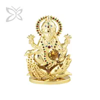 Crystocraft-figurita de diosa india de Metal chapado en oro de 24K, cristal de corte brillante, Diwali, regalo de boda