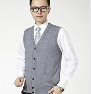 2017 hiver hommes col <span class=keywords><strong>v</strong></span> sans manches cardigan gilet - Product Image 4
