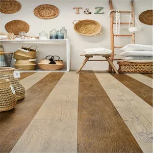 Material virgen gris madera de roble Click Pvc suelo Alemania