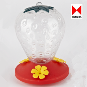 Mangeoire à oiseaux suspendue en plastique pour jardin, en forme de fraise, pour l'extérieur, pour l'eau et la nourriture, pour les colibris - Product Image 2