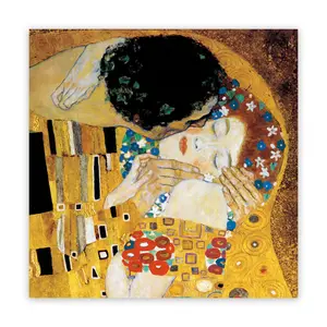 Hot selling hand painted abstract famous gustav klimt the kiss painting