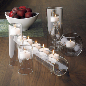 Bougeoirs en verre borosilicate transparent de conception Art déco personnalisés <span class=keywords><strong>vase</strong></span> de table pour bougies décoratives - Product Image 2