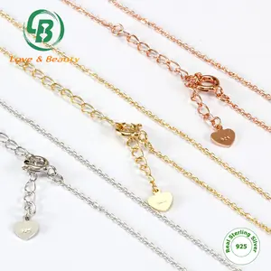 Sieraden Met Hart Kruis Rolo Chain Vergulde 925 Zilveren Kettingen Ketting