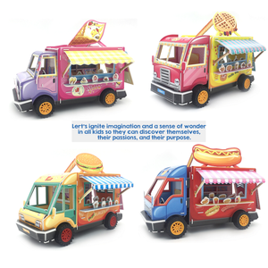 Nosto Đồ Chơi Tự Lắp Ráp Xe Mô Hình Giấy <span class=keywords><strong>3D</strong></span> Củ<span class=keywords><strong>a</strong></span> Nhà Máy Được Chứng Nhận BSCI Xe Tải Thực Phẩm - Product Image 6