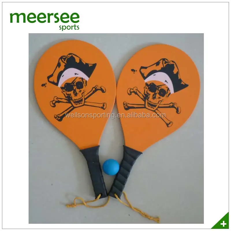 Kleurrijke strand bal paddle set strand tennisracket