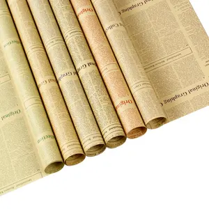 英文报花包装纸设计复古牛皮纸最新时尚40张/袋工艺纸木浆70gsm