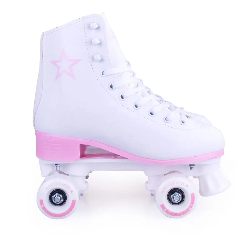 อาร์เจนตินา OEM คุณภาพดีสีขาวบริสุทธิ์ PU Vamp Inline Roller Skate ถั่วเหลือง Luna สำหรับวันคริสต์มาส