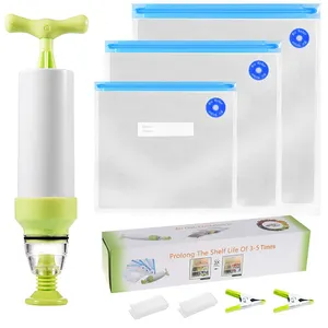 Kit de bolsas reutilizables Sous Vide, bolsa de almacenamiento de alimentos al vacío, sin BPA, para cocina casera