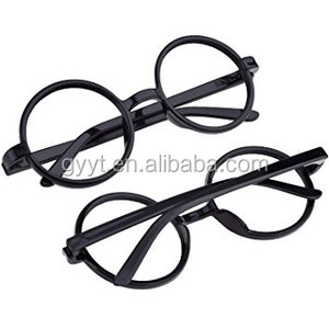 Plastica nera Guidata Occhiali Occhiali Rotondi Cornice Nessuna Lenti per Halloween Costume Party - Product Image 1