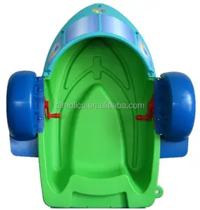 W4001 CE TUV Amusement Park Adult Aqua Pool Toy Wheel Kids Hand Rowing Water Plastic Paddle Boat For Sale