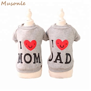 <span class=keywords><strong>J</strong></span>'aime MAMAN Et PAPA Mignon Chiot Chien Automne Vêtements Pour Animaux de Compagnie - Product Image 1