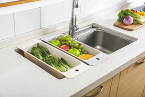 Çevre dostu plastik PP mutfak bulaşık kurutma rafı lavabo çanak süzgeç süzgeç ve süzgeç üzerinde - Product Image 3