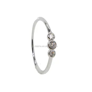 simple band rings bezel cz paved ting band 925 sterling silver finger rings