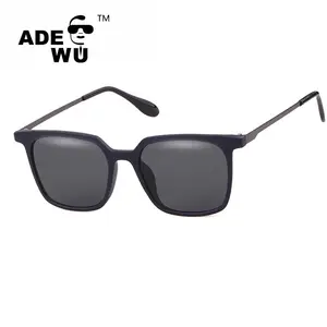 ADE WU STY3799K Retro Women Mens Square Sunglasses 90s Luxury Brand Designer Fashion Slim Black Blue Mirror Sun Glasses Shades